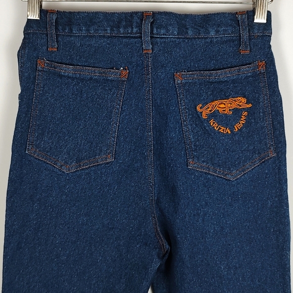 Krizia Jeans Denim - NWOT! 90s Italian Designer Krizia Jeans High Waist 28" Cotton Stretch Logo 33 EU